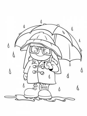 Раскраска Дождь   в формате