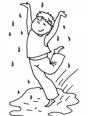 Картинка Дождь раскраска для детей