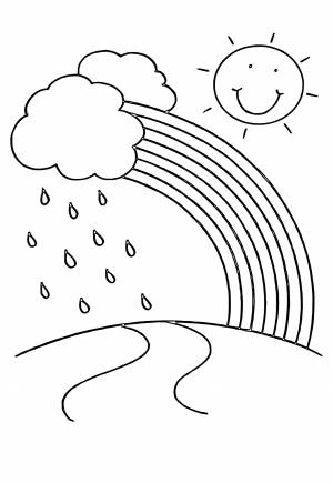 Раскраска Радуга Дождь