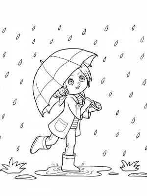 Раскраска Дождь   в формате