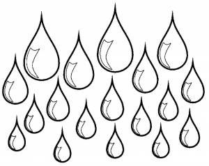 Капли дождя раскраска