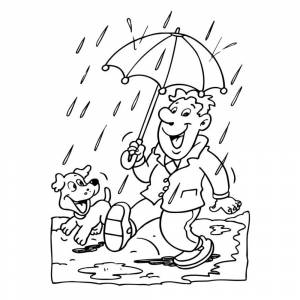 Раскраска Осенний дождь