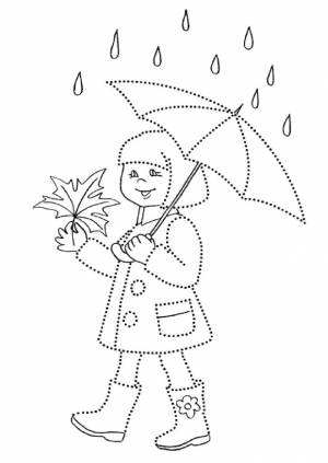 Раскраска Осенний дождь