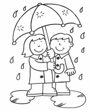 Раскраски Дождь и облака для детей