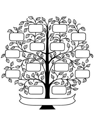 Раскраска Семейное древо