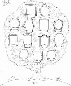 Раскраски Семейное дерево моя семья