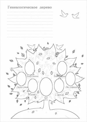 Раскраски дерево, Раскраска семейное дерево дерево
