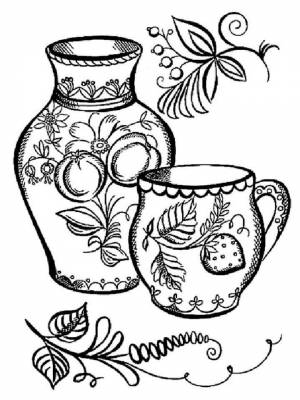 Раскраска Хохлома   в формате