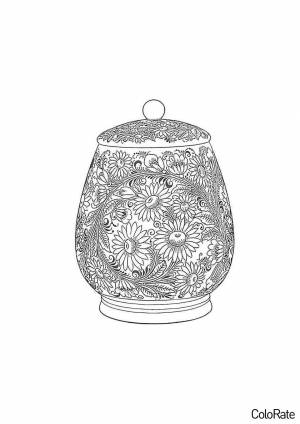 Раскраска Сосуд с хохломской росписью