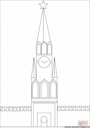 Кремль рисунок раскраска