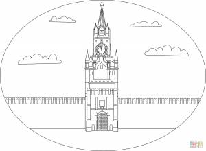 Раскраски Спасская башня кремля
