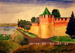 Новгородский кремль рисунок