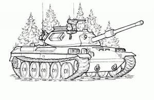 Раскраска детская танк