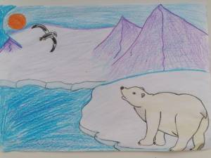 Антарктида рисунок карандашом