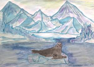 Антарктида рисунок карандашом