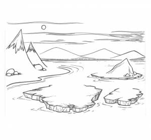 Рисунок арктики карандашом для 4 класса с животными, окружающий мир