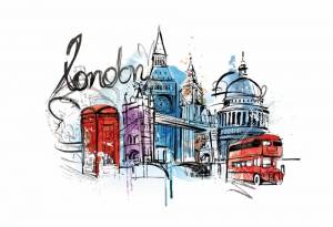 Фотообои Графика Лондона