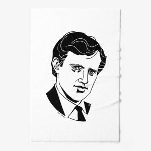 Полотенце «Джек Лондон, графический портрет писателя, черно-белый»