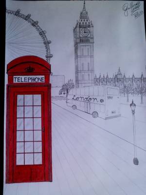 Лондон рисунок карандашом