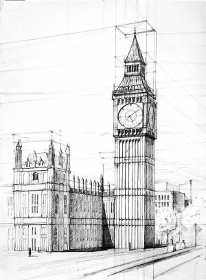 Лондон рисунки карандашом