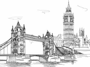 Лондон рисунок карандашом