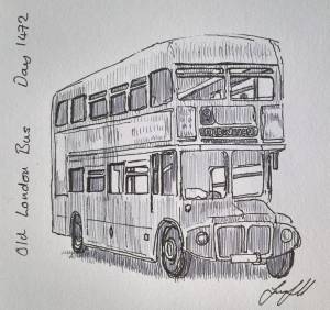 Автобус рисунок карандашом