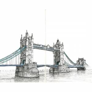 Тауэрский мост рисунок карандашом