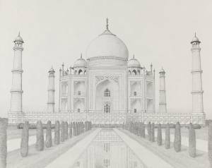 Тадж Махал рисунок карандашом поэтапно