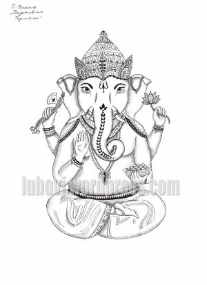 Как нарисовать Ганешу