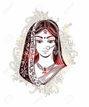 Индийская девушка рисунок