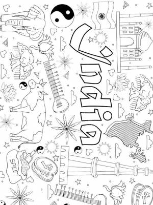 Раскраски Индия   в формате