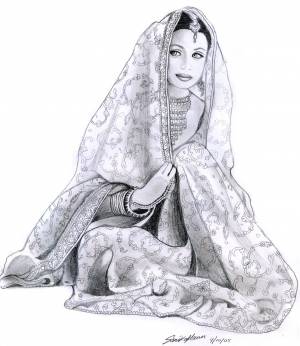 Индийский костюм рисунок