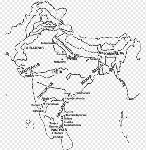 Рисунок Индии, Гаур, Империя Пала, Средние Королевства Индии, Бенгалия, Карта, История Индии, Черное и Белое, угол, площадь, автозапчасти png