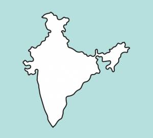 Индия контурная карта страны азии минимальная иллюстрация мира нации географический рисунок