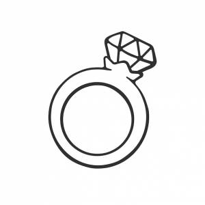 иллюстрация рисованный рисунок кольца с бриллиантом мультфильм эскиз