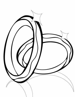 Раскраски Раскраска Свадебные кольца Свадьба, Download print coloring page