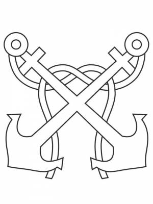Раскраски Якорь   в формате