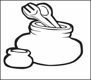 Раскраски горшок, Раскраска Горшок посуда