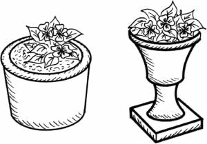 Картинки горшок для цветов для детей раскраска