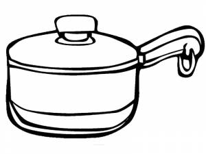 Раскраски Раскраска Горшок посуда, Раскраска Ковш посуда