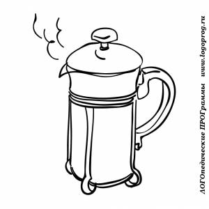 Картинки-раскраски на тему посуда