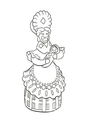 Раскраска Дымковская игрушка 6