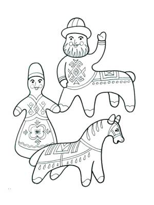 Каргопольская игрушка раскраска шаблон