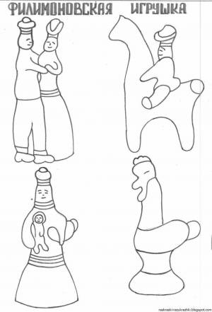 Раскраски Каргопольская глиняная игрушка