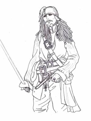 Раскраски Джек Воробей