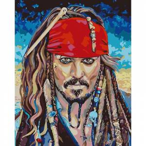 RA048-80x100 Джек Воробей Раскраска картина по номерам на холсте недорого