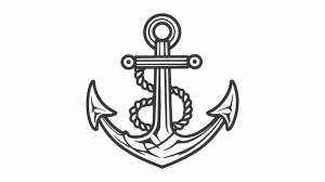 Якорь вектор значок логотип лодка символ пиратский шлем морской морской простой иллюстрации графический дизайн каракули