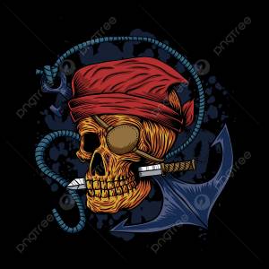 череп пиратский якорь векторная иллюстрация PNG , якорь, злой, произведения искусства PNG картинки и пнг рисунок для й загрузки