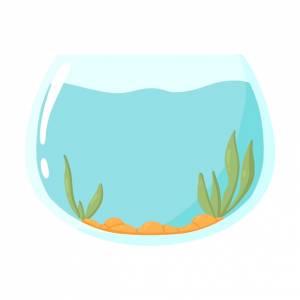Прямоугольный аквариум пустой аквариум с водорослями векторная иллюстрация в мультяшном стиле