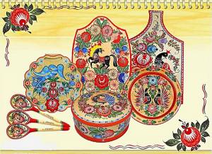 Рисунок городецкая роспись
